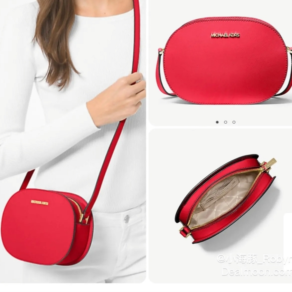 MICHAEL KORS Jet Set Travel Medium Saffiano Leather Crossbody Bag, New W/O Tag!